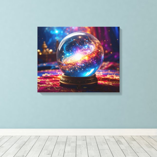 Crystal Ball - I See A Cosmic Event In Your Future Canvas Print (Insitu(Wood Floor))