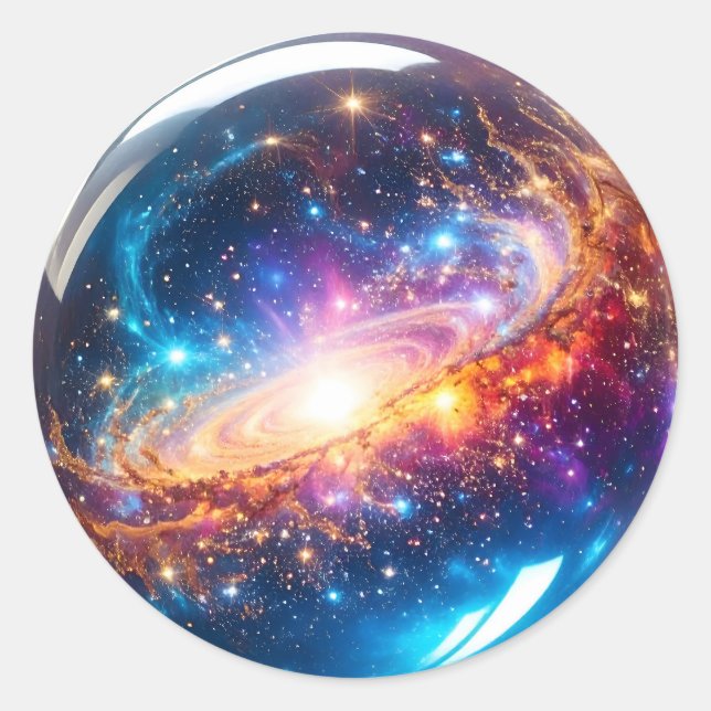 Crystal Ball - I See A Cosmic Event In Your Future Classic Round Sticker (Front)
