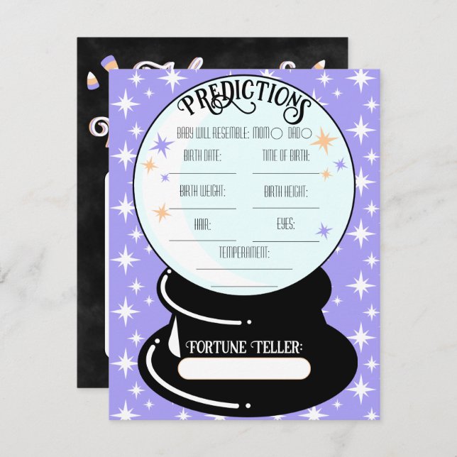 Crystal Ball Predictions Flat Note Card (Front/Back)