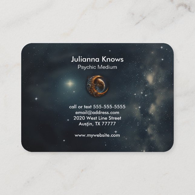 Crystal Ball Psychic Medium Tarot Reader Business Card (Back)