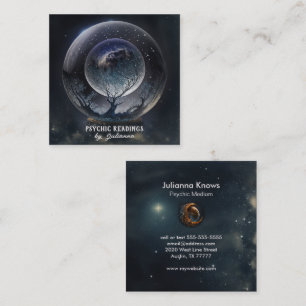 Crystal Ball Psychic Medium Tarot Reader  Square Business Card