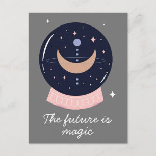 Crystal ball psychic postcard
