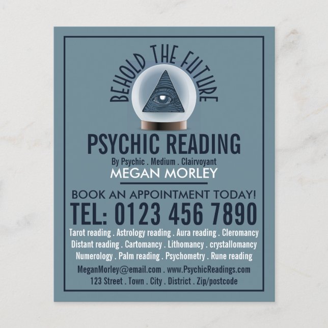 Crystal Ball, Psychic Reading Advertising Flyer (Front)
