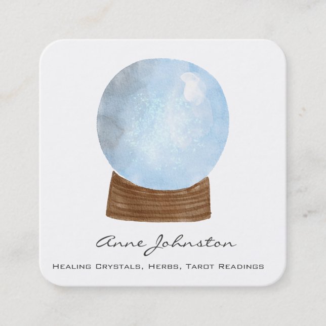 Crystal Ball Square Business Card (Front)