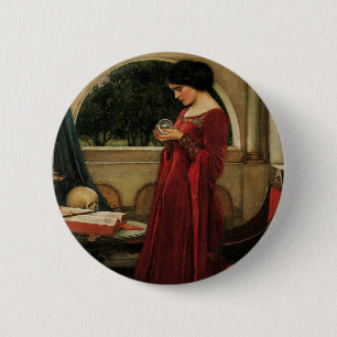Crystal Ball Waterhouse Painting Magic Fantasy 6 Cm Round Badge