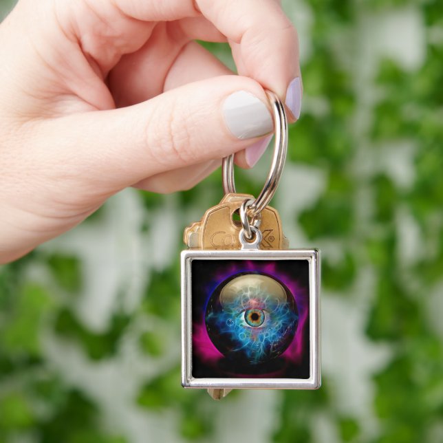 Crystal ball with eye key ring (Hand)