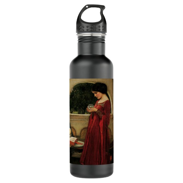 Crystal Ball Woman Waterhouse Painting 710 Ml Water Bottle (Front)