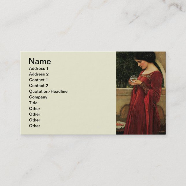 Crystal Ball Woman Waterhouse Painting Business Card (Front)