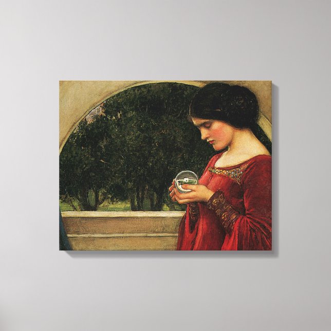 Crystal Ball Woman Waterhouse Painting Canvas Print (Front)