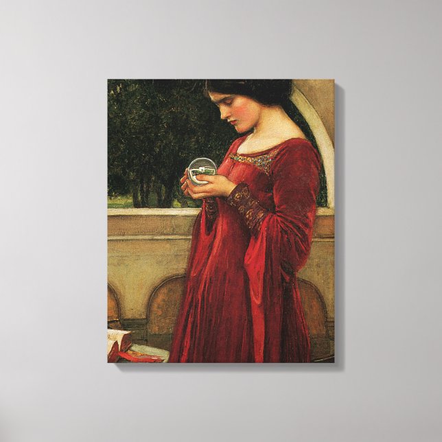 Crystal Ball Woman Waterhouse Painting Canvas Print (Front)