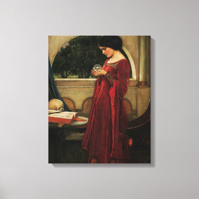 Crystal Ball Woman Waterhouse Painting Canvas Print (Front)