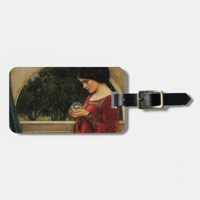 Crystal Ball Woman Waterhouse Painting Luggage Tag (Front Horizontal)