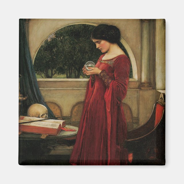 Crystal Ball Woman Waterhouse Painting Magnet (Front)