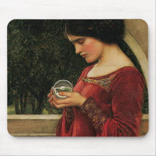 Crystal Ball Woman Waterhouse Painting Mouse Mat