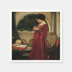 Crystal Ball Woman Waterhouse Painting Napkin