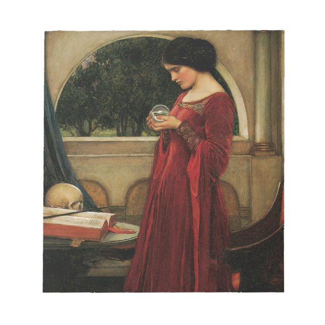 Crystal Ball Woman Waterhouse Painting Notepad (Front)