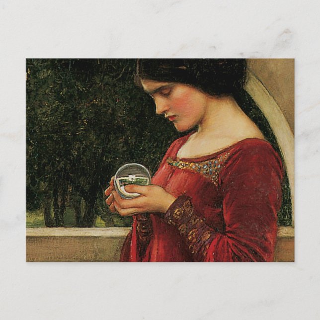 Crystal Ball Woman Waterhouse Painting Postcard (Front)