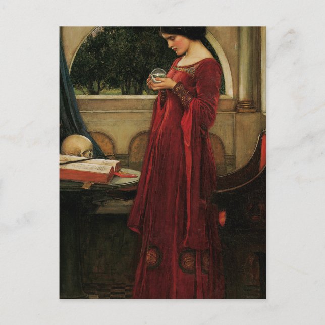 Crystal Ball Woman Waterhouse Painting Postcard (Front)