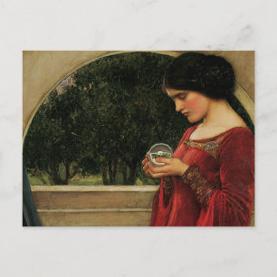 Crystal Ball Woman Waterhouse Painting Postcard