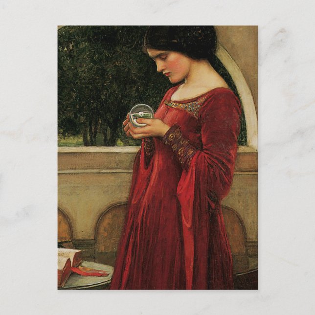 Crystal Ball Woman Waterhouse Painting Postcard (Front)