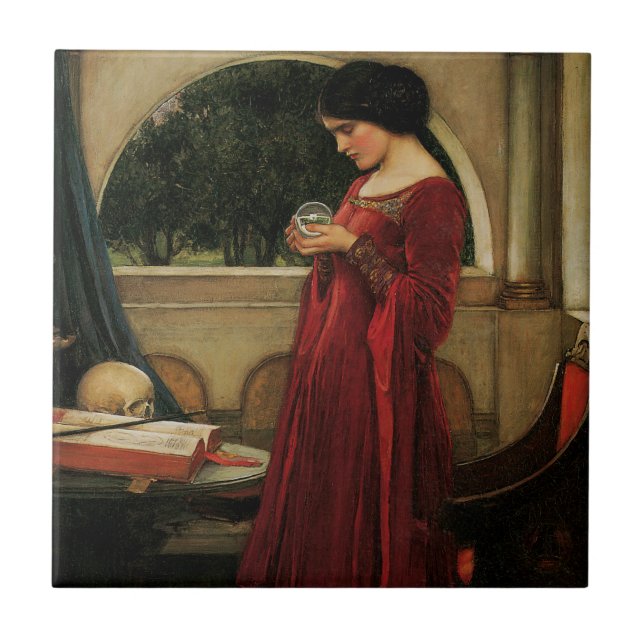 Crystal Ball Woman Waterhouse Painting Tile (Front)