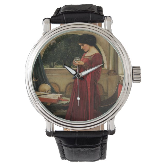 Crystal Ball Woman Waterhouse Painting Watch (Front)