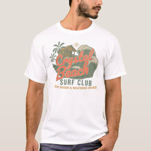 Crystal Beach Surf Club Vintage Coastal Art T-Shirt