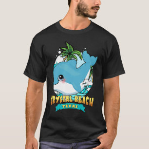 CRYSTAL BEACH TEXAS Cute Baby Dolphin Beach Souven T-Shirt