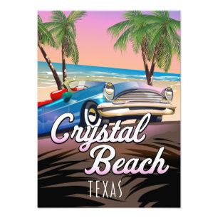 Crystal Beach Texas travel poster