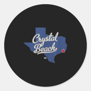 Crystal Beach Texas Tx Map Classic Round Sticker