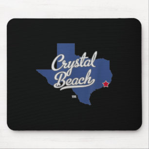 Crystal Beach Texas Tx Map Mouse Mat