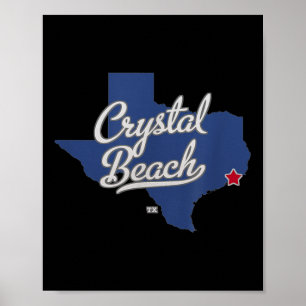 Crystal Beach Texas Tx Map Poster