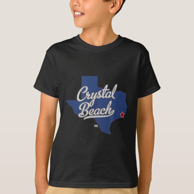 Crystal Beach Texas Tx Map  T-Shirt (Front)