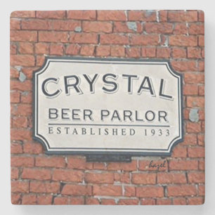 Crystal Beer Parlour, Savannah, Georgia Coaster. Stone Coaster