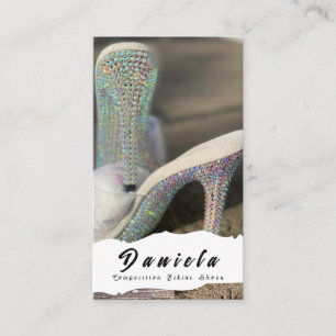 Crystal Bikini Fitness Competition Shoes Women  Business Card