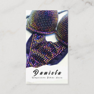 Crystal Bikini Fitness Competition Suits Women Business Card