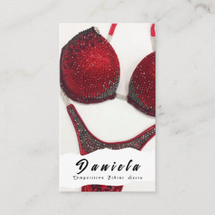 Crystal Bikini Fitness Competition Suits Women Business Card