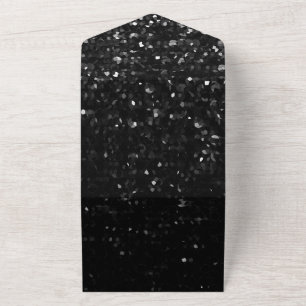Crystal Black Bling Strass All In One Invitation