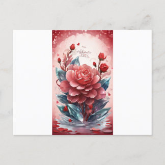 Crystal Blooms of Love: Valentine's Day Greeting C Postcard