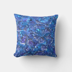 Crystal Blue and Purple Cushion