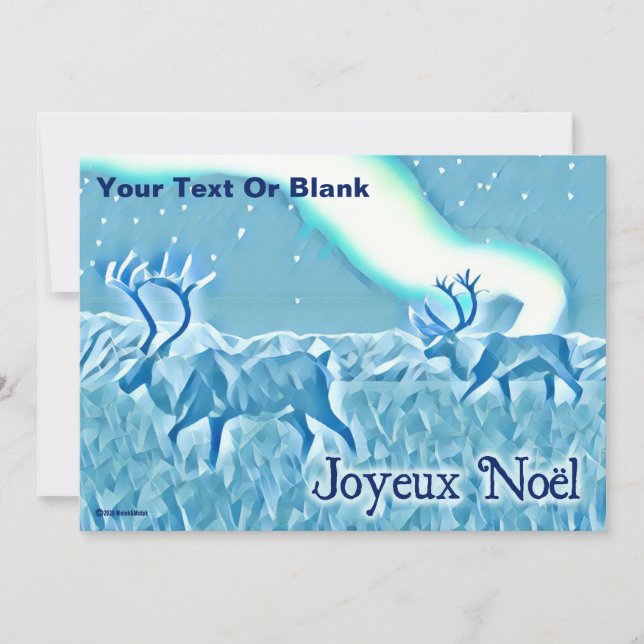 Crystal Blue Caribou - Joyeux Noël Invitation (Front)