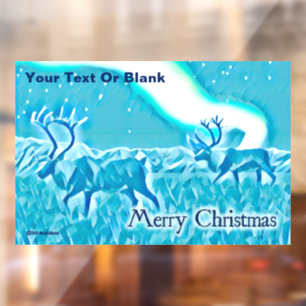 Crystal Blue Caribou - Merry Christmas Window Cling
