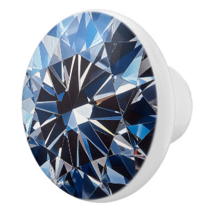 Crystal Blue Diamond Pattern Ceramic Knob