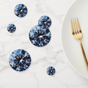 Crystal Blue Diamond Pattern Confetti