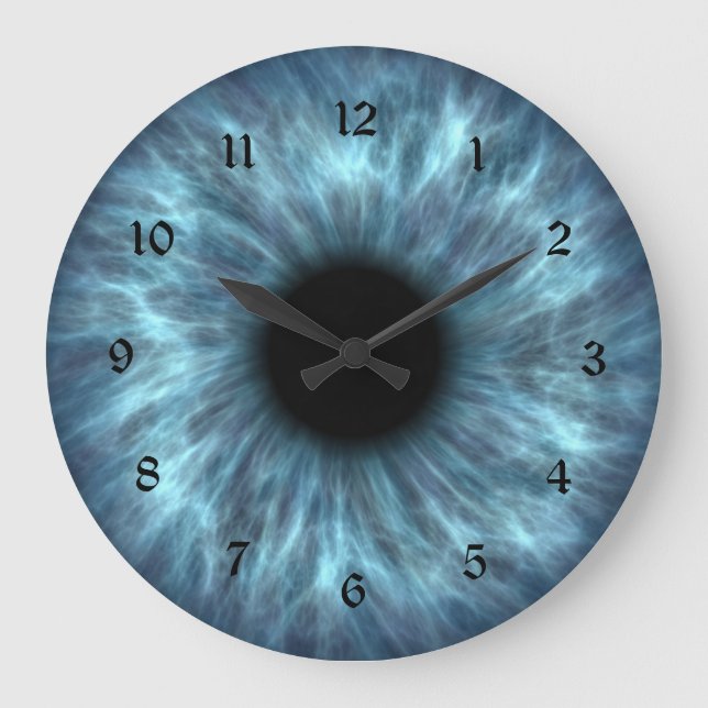 Crystal Blue Eyeball Large Clock (Front)