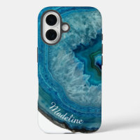 Crystal Blue Geode Slice | Personalized 