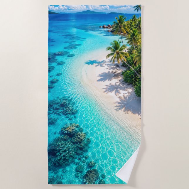 Crystal Blue Lagoon Beach Towel (Front)