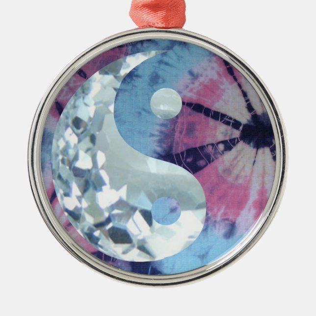 Crystal Blue Persuasion Yin and Yang Metal Tree Decoration (Front)