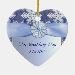 Crystal Blue Snowflake Celebration Ceramic Tree Decoration