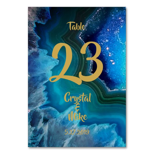 Crystal Blue Table Number (Front)